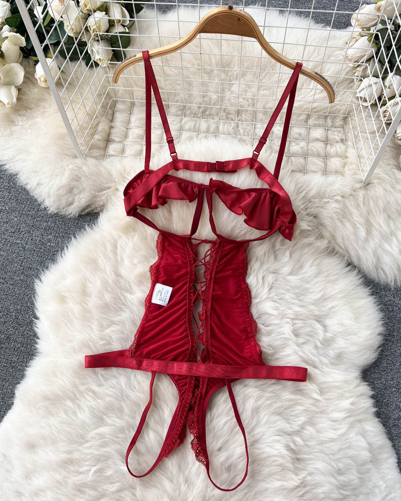 Rory One Piece Satin Lingerie - Sinderella