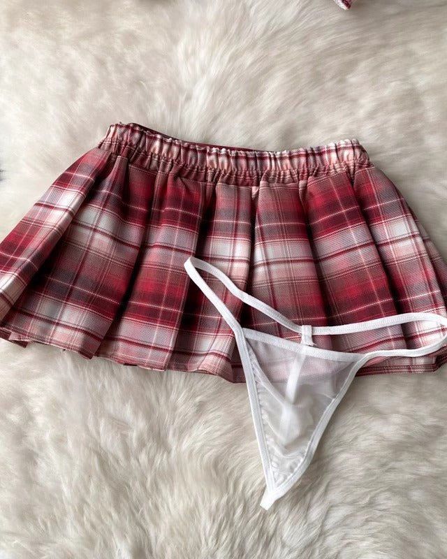 Rusalka Four Piece Plaid Lingerie Set - Sinderella