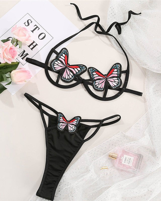 Sarah Two Piece Butterfly Lingerie - Sinderella
