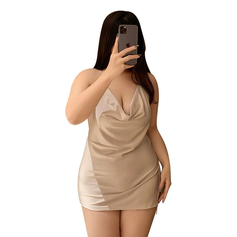 Plus Size Embellished Sensual Dress Style Lingerie Set