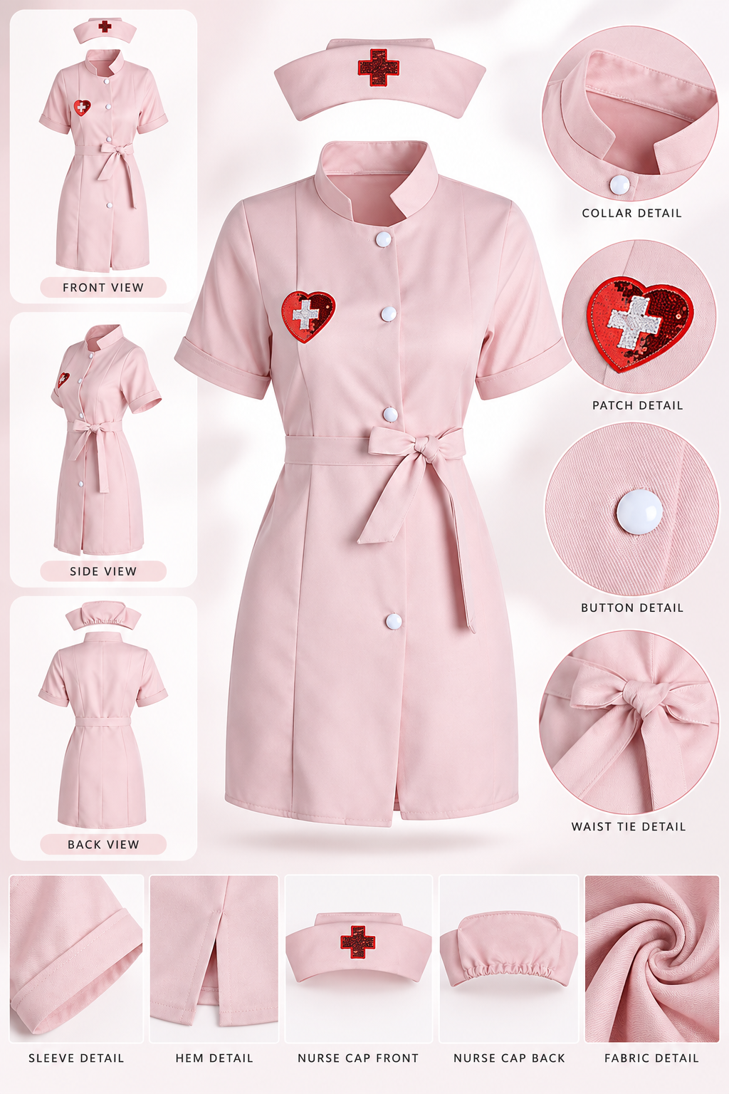 Marham — Nurse Costume Dress with Cap