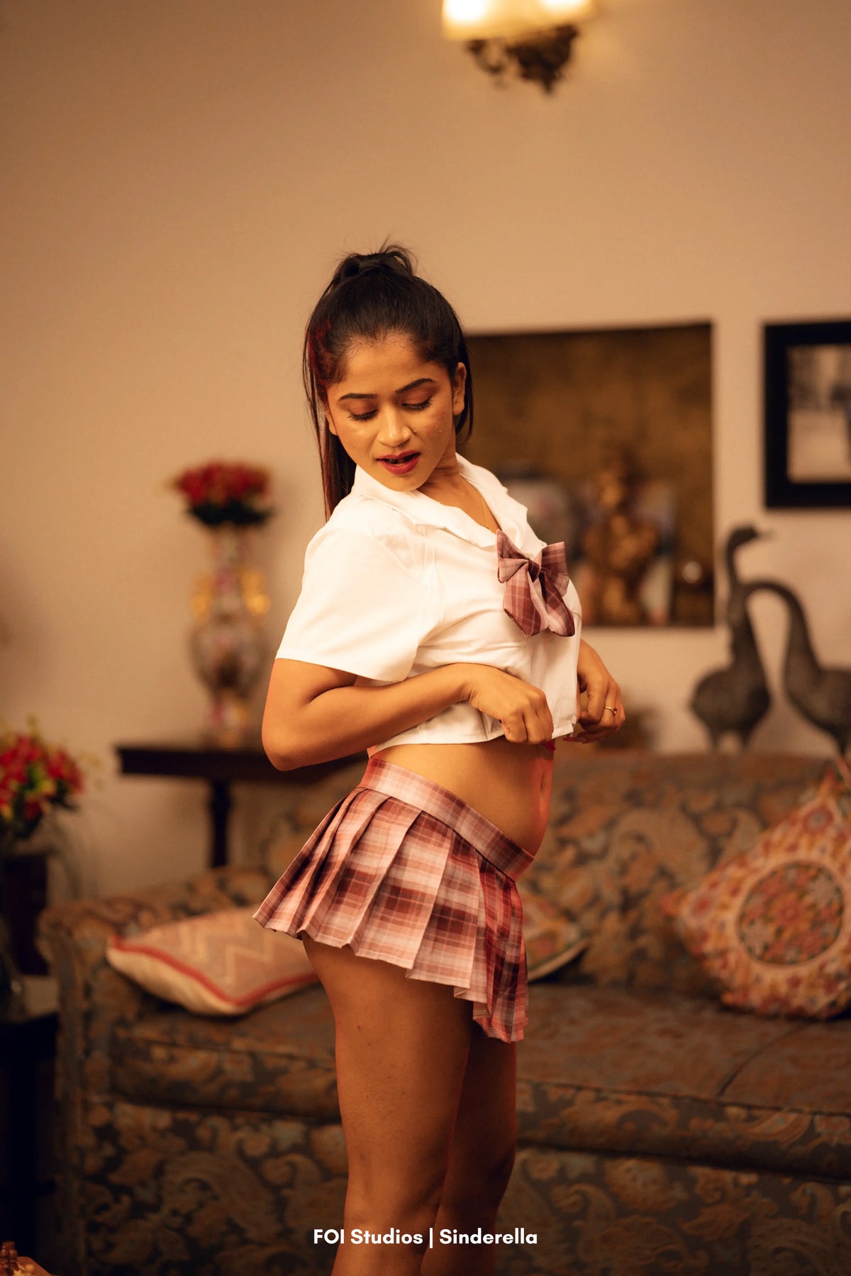 Make His Uniform Fantasy Come Alive – 4 Piece Set with Skirt, Panty & Choker