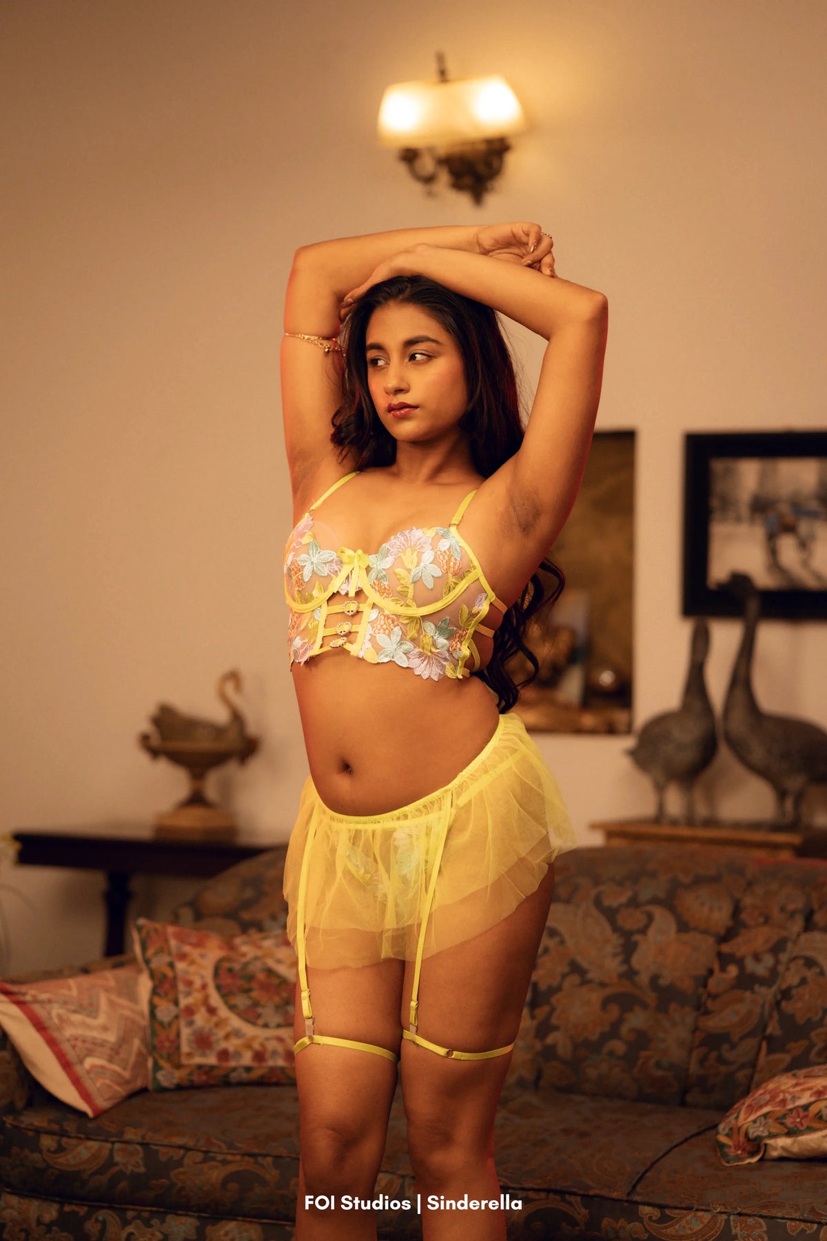 Mithaas — Bra, Panty, Skirt & Garter Set
