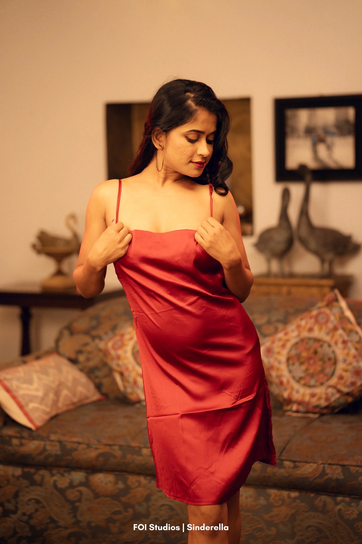 Udaan — Two-Piece Satin Slip Dress & Panty Set