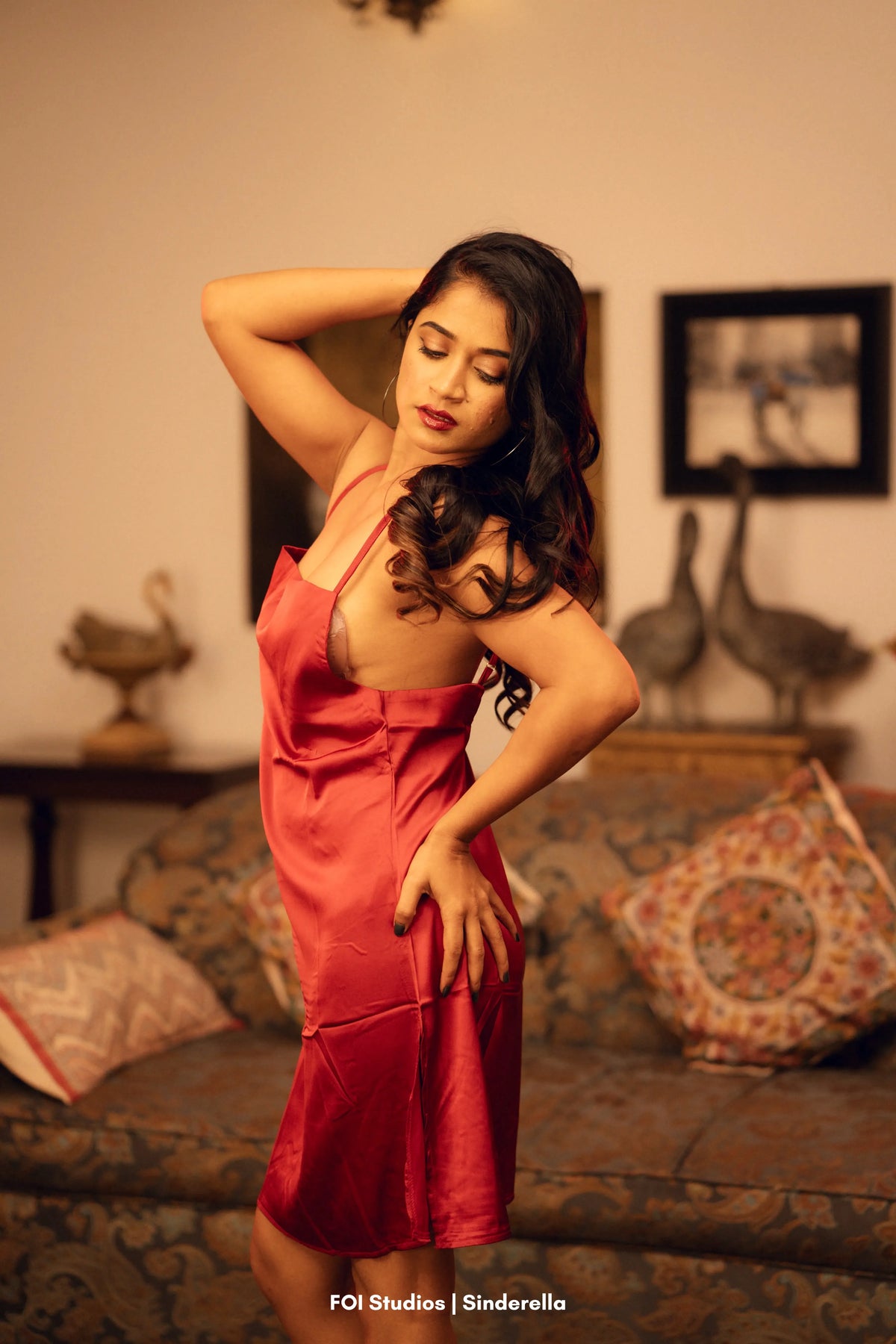 Udaan — Two-Piece Satin Slip Dress & Panty Set