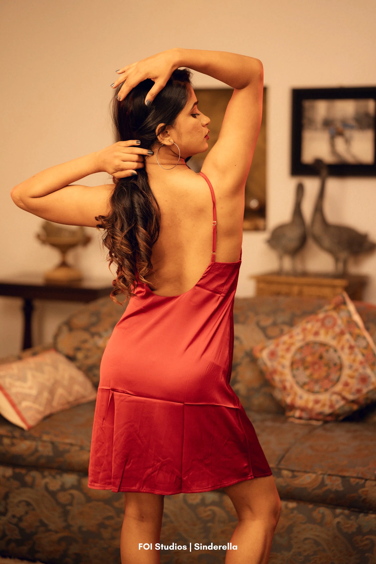 Udaan — Two-Piece Satin Slip Dress & Panty Set