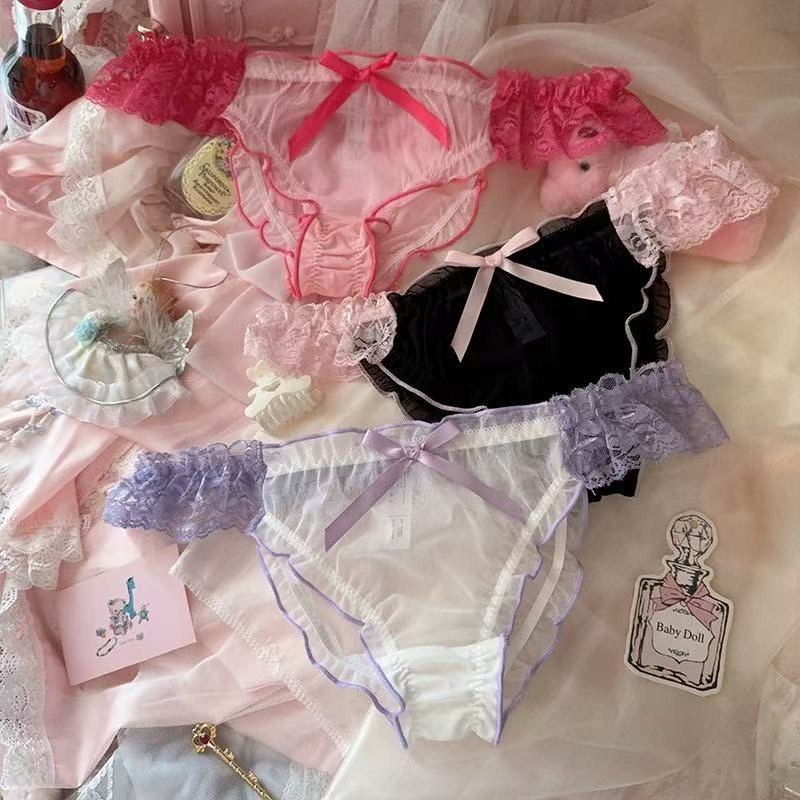 Haseen — Ruffled Mesh Lace Panty with Bow