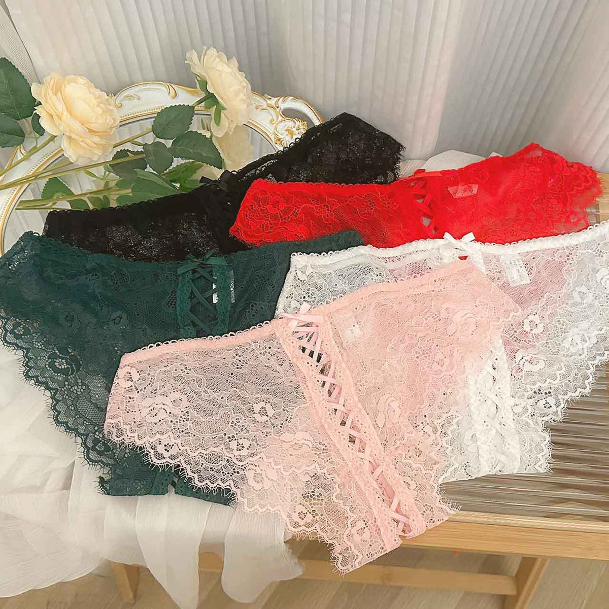 Sharmili — Lace-Up Front Lace Panty