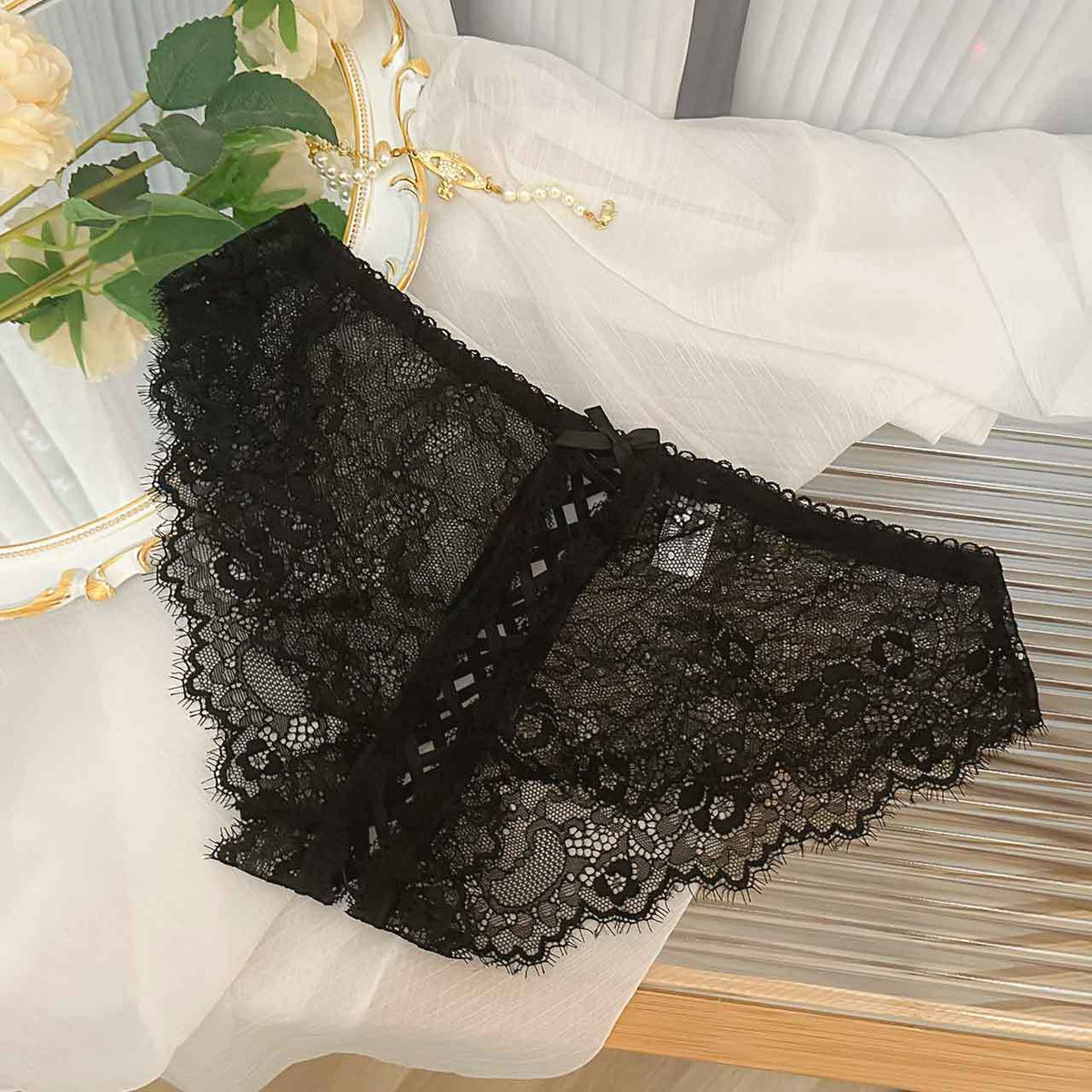 Sharmili — Lace-Up Front Lace Panty