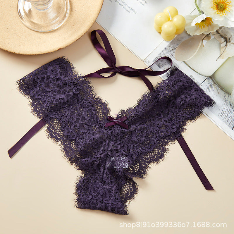 Misri — Lace-Up Back Lace Panty with Ribbon
