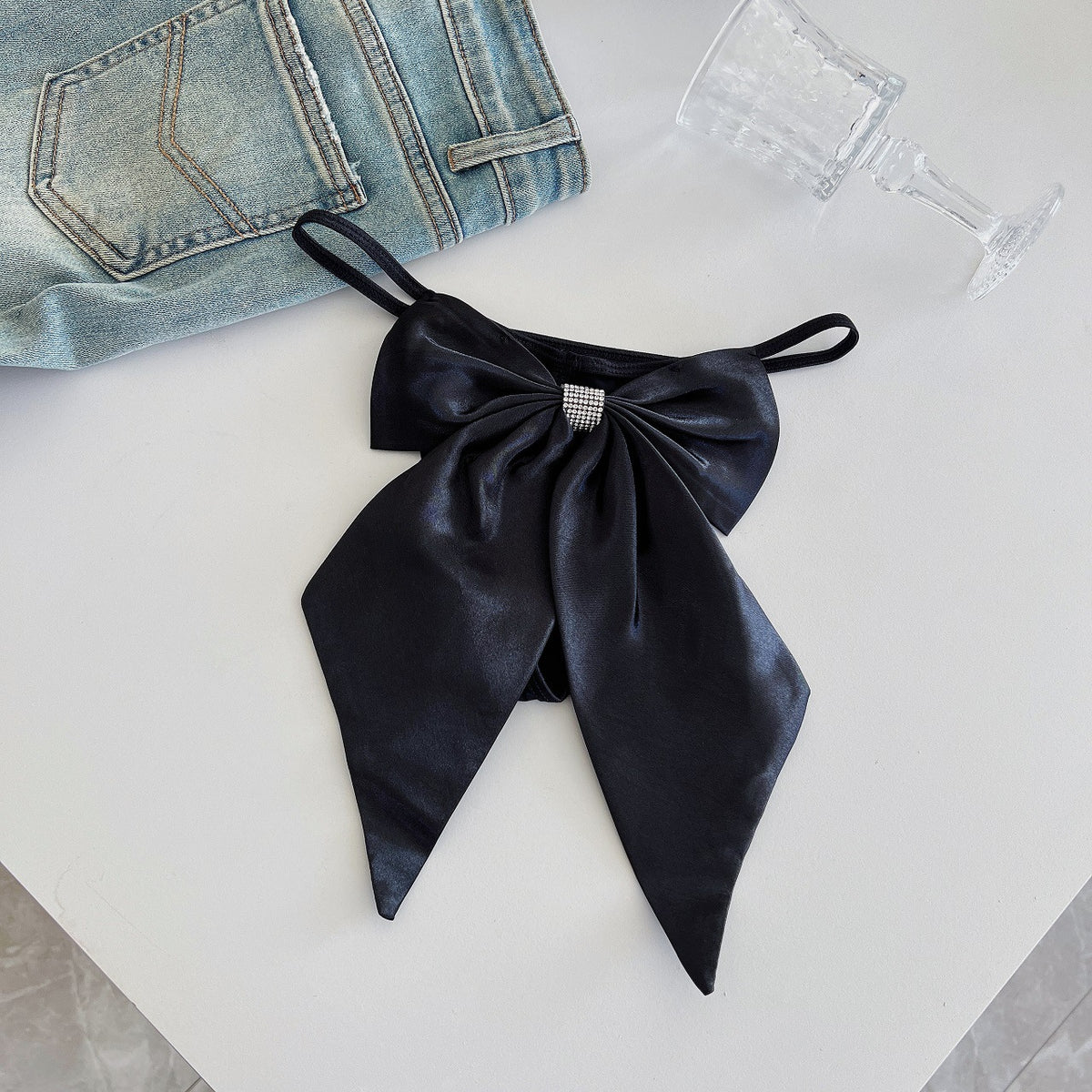 Anokhi — Satin Oversized Bow Thong