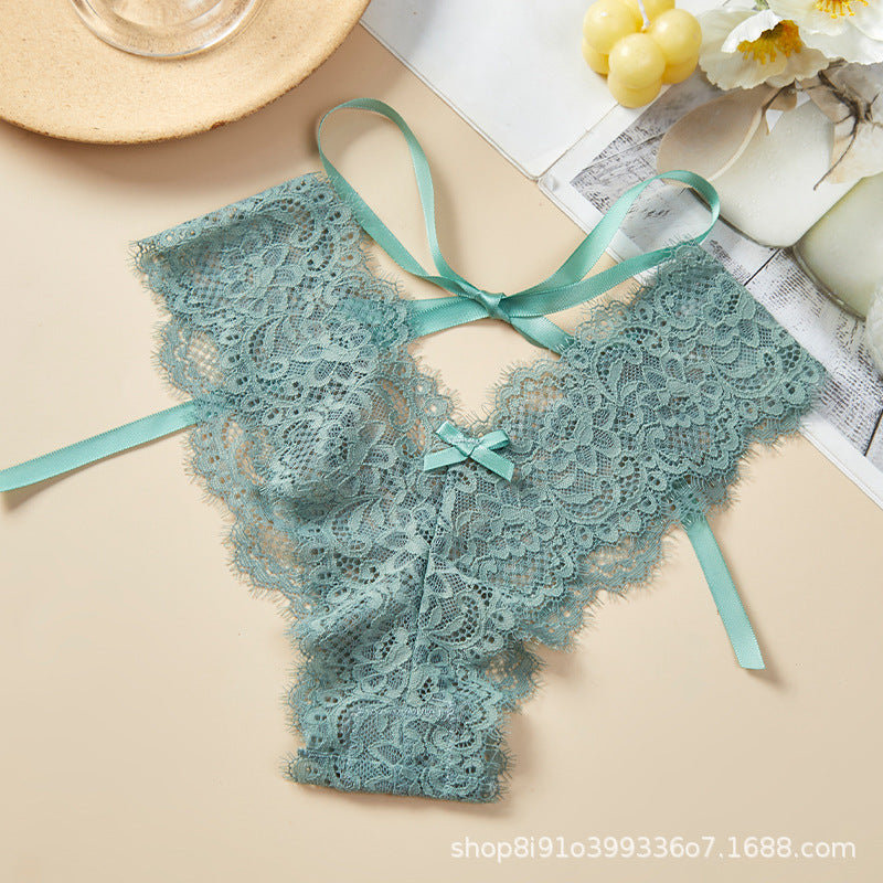 Misri — Lace-Up Back Lace Panty with Ribbon