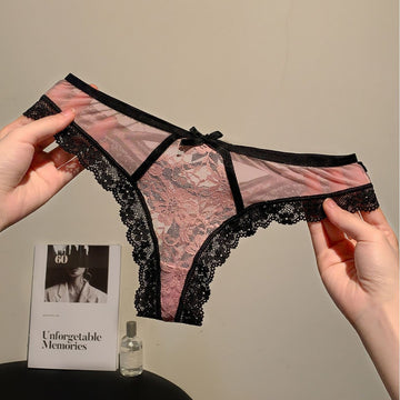Gulabo — Lace-Trim Mesh Panty with Bow