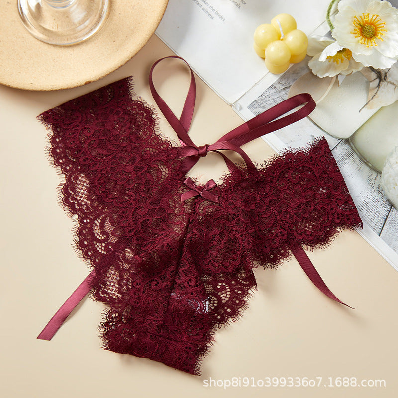Misri — Lace-Up Back Lace Panty with Ribbon