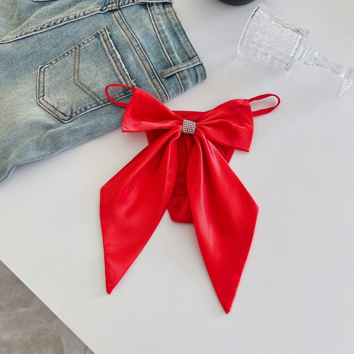 Anokhi — Satin Oversized Bow Thong