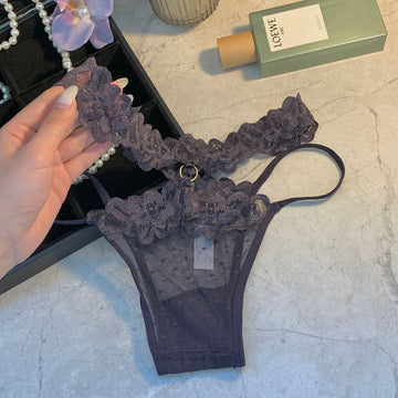 Rasili — Ruffled Lace Thong with Ring Detail