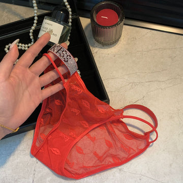 Chulbul — Satin Thong with Rhinestone Chain Tassels