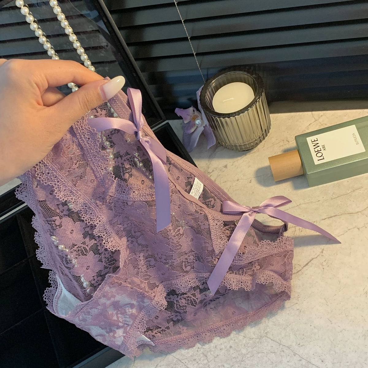 Phulki — Sheer Lace Panty with Satin Bows