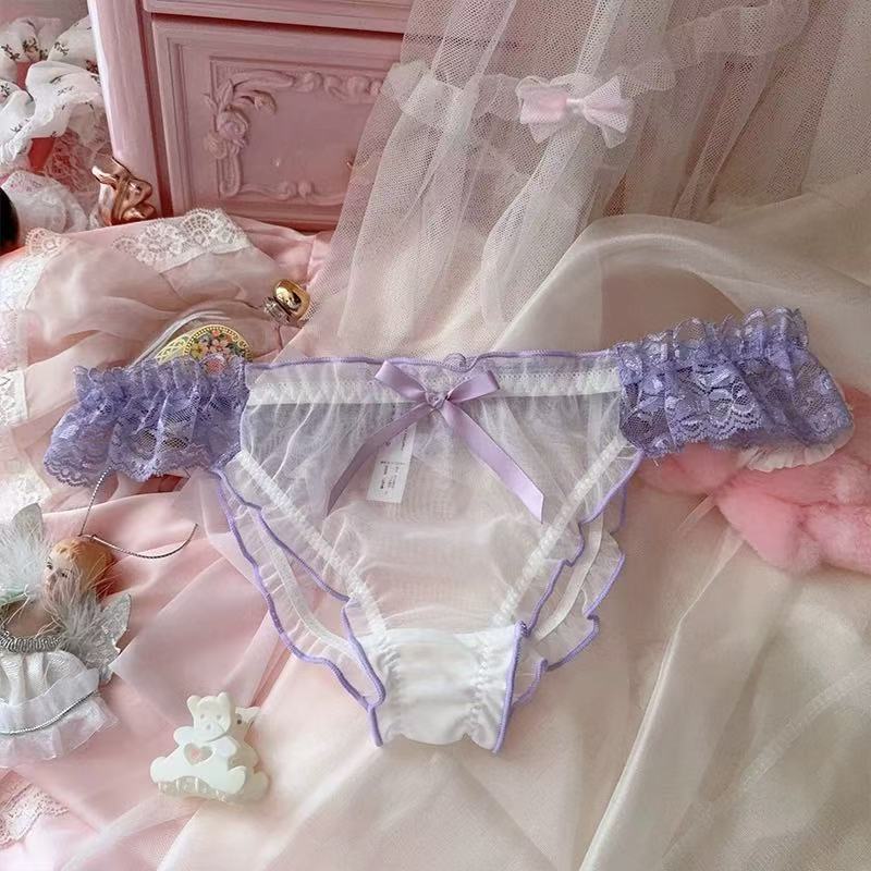 Haseen — Ruffled Mesh Lace Panty with Bow