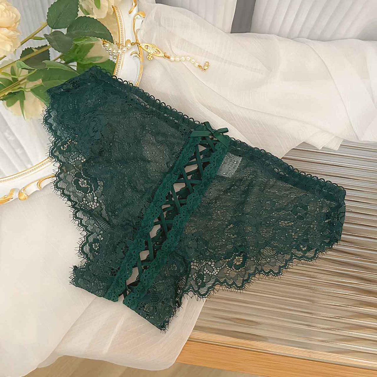 Sharmili — Lace-Up Front Lace Panty