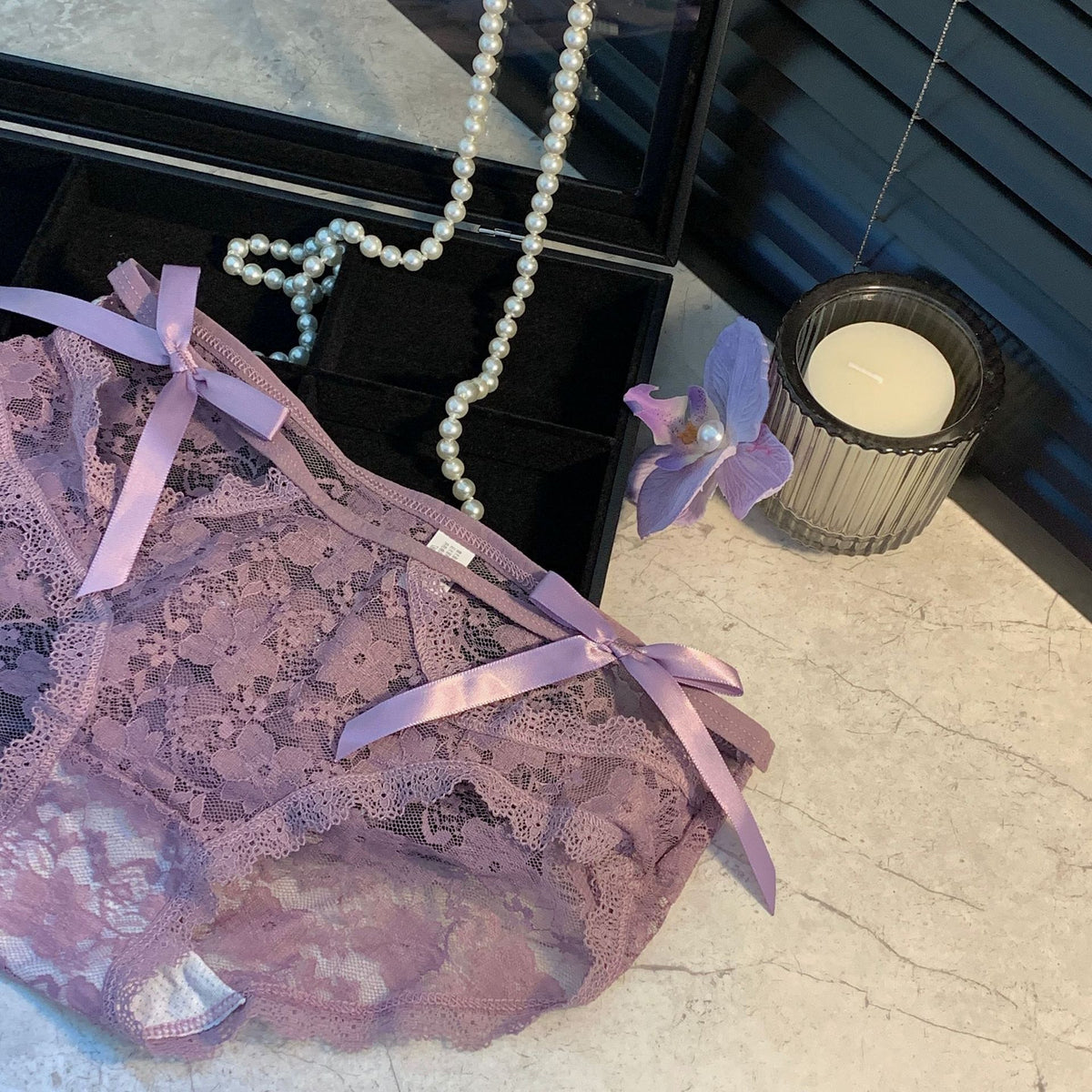 Phulki — Sheer Lace Panty with Satin Bows