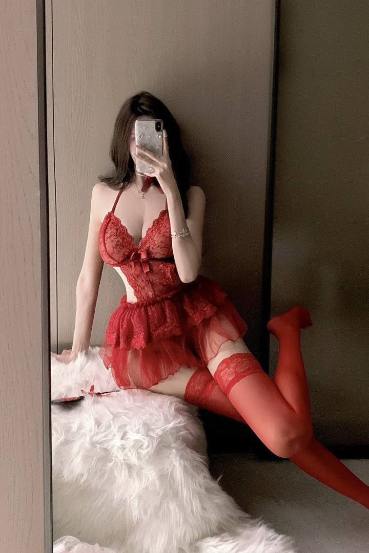Fita — Two-Piece Lace & Tulle Babydoll & Panty Set