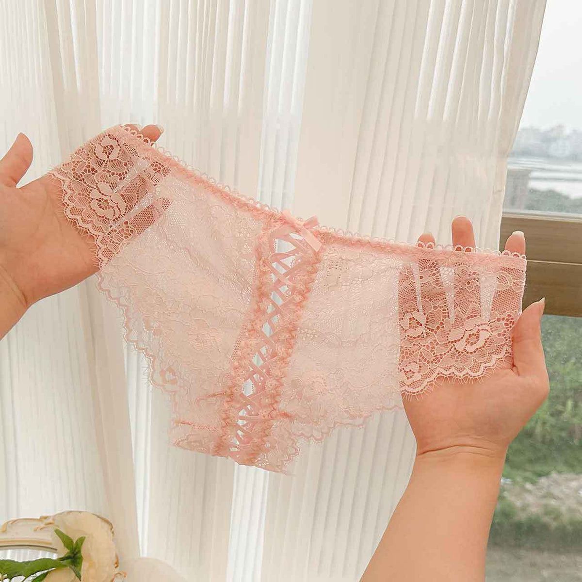 Sharmili — Lace-Up Front Lace Panty