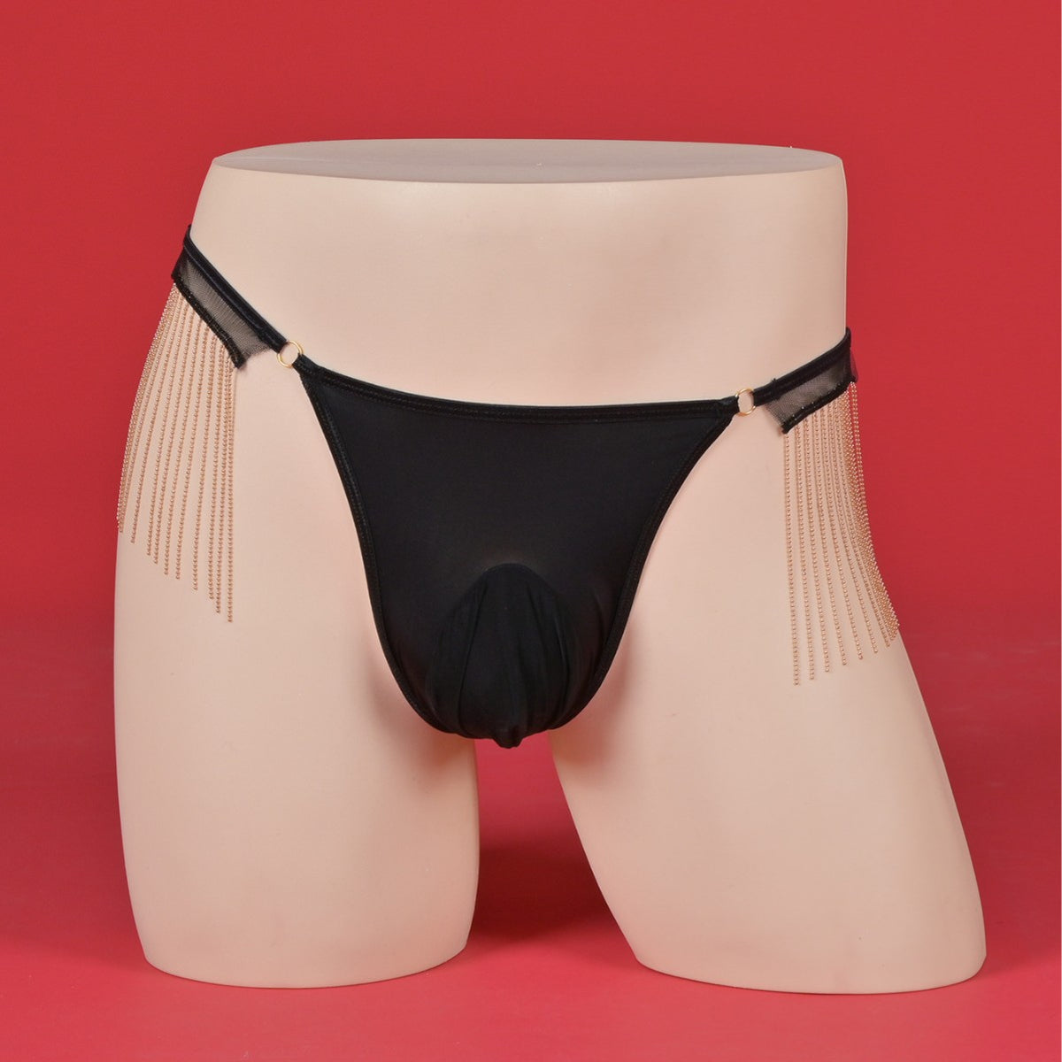Chandi — Lip-Print Mesh Strappy Panty