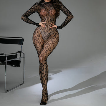 Ishq — Long-Sleeve Full-Body Patterned Fishnet Bodystocking