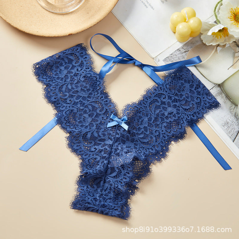 Misri — Lace-Up Back Lace Panty with Ribbon