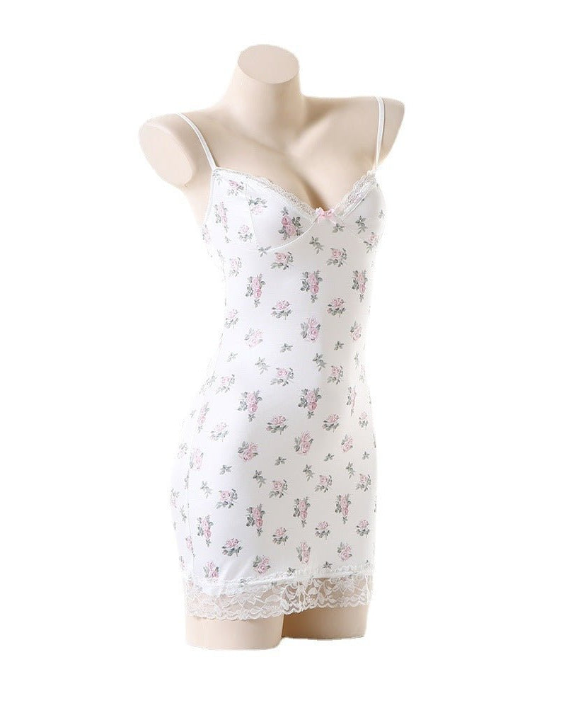 Amyra Floral Dress Style Cute Printed Lingerie - Sinderella
