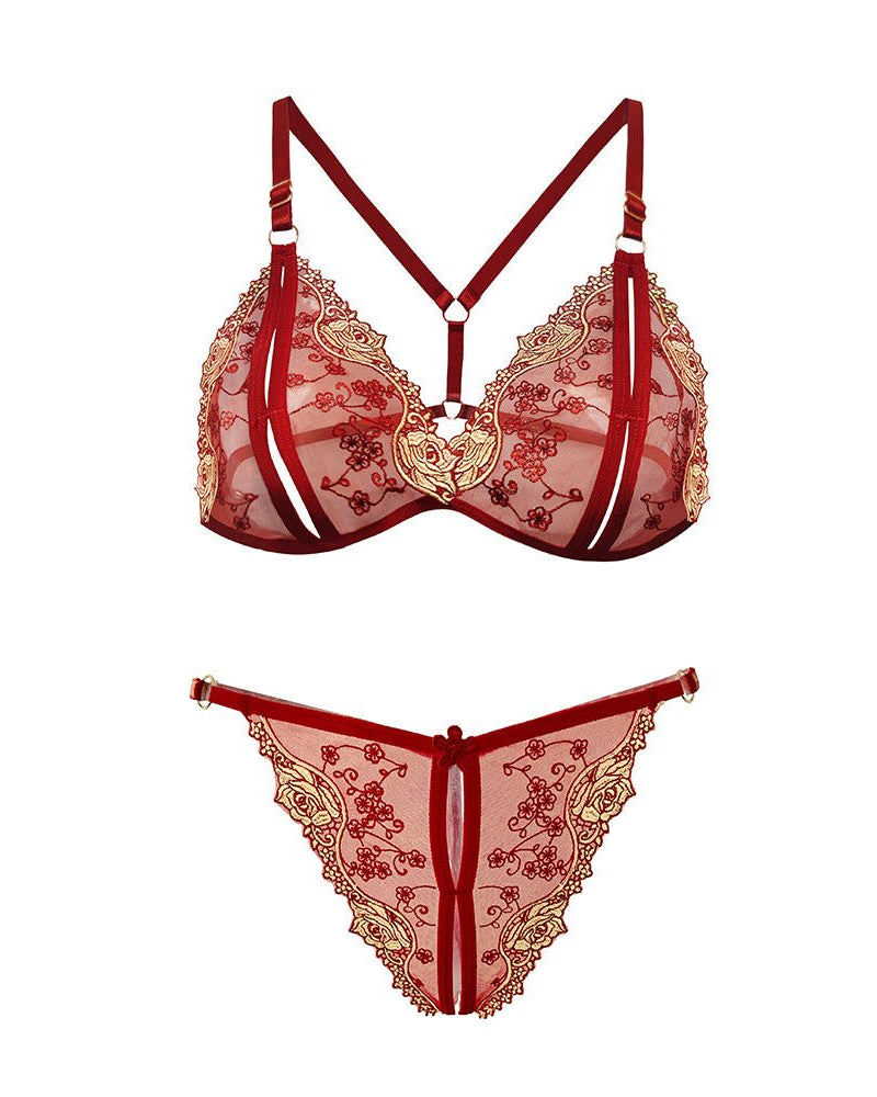 Analia Two Piece Floral Lingerie Set - Sinderella