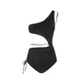 Black Monokini With Shoulder And Waist Chain By Sinderella - Sinderella