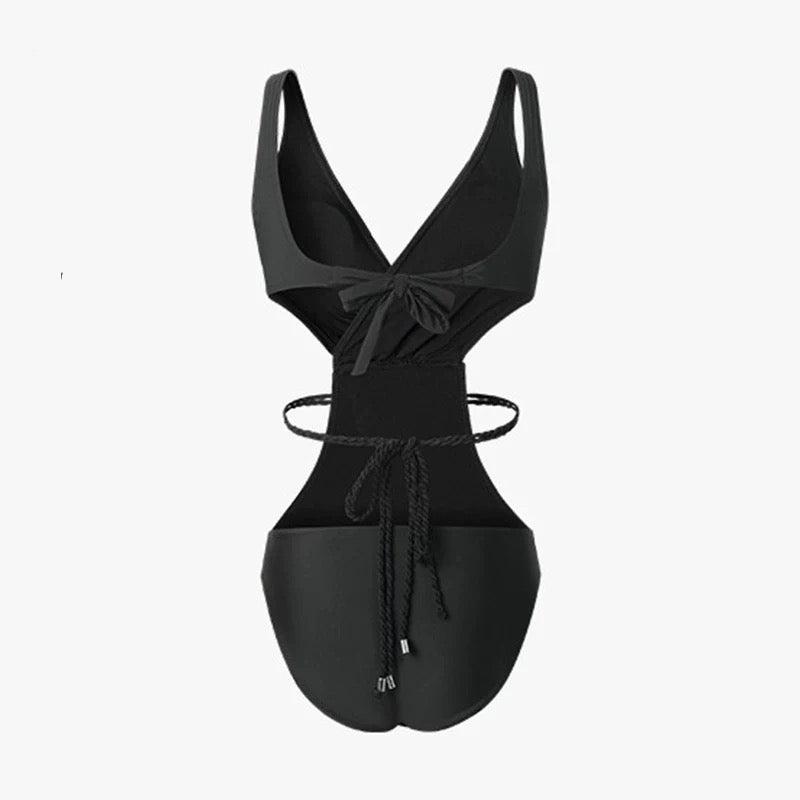 Black Side Tie Monokini By Sinderella - Sinderella