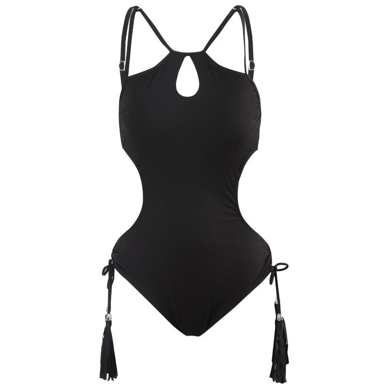 Black Side Tie Monokini By Sinderella - Sinderella