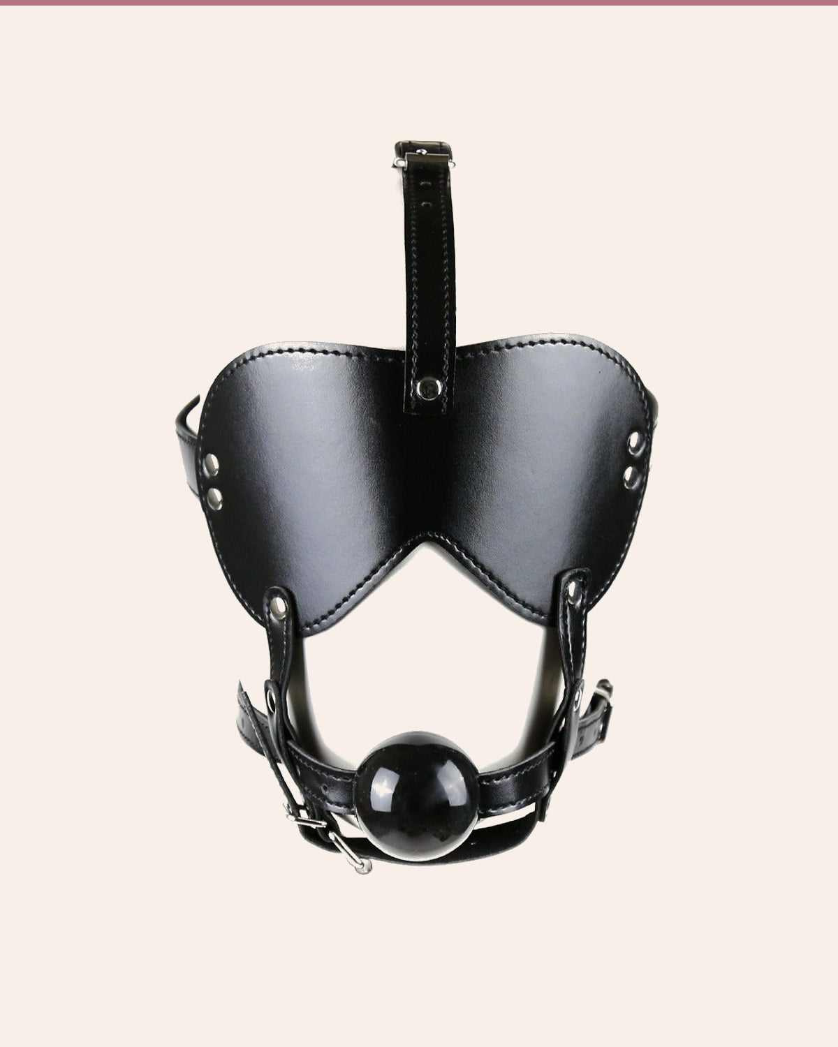 Choose Surrender On Your Terms – Leather Blindfold & Ball-Gag Mask