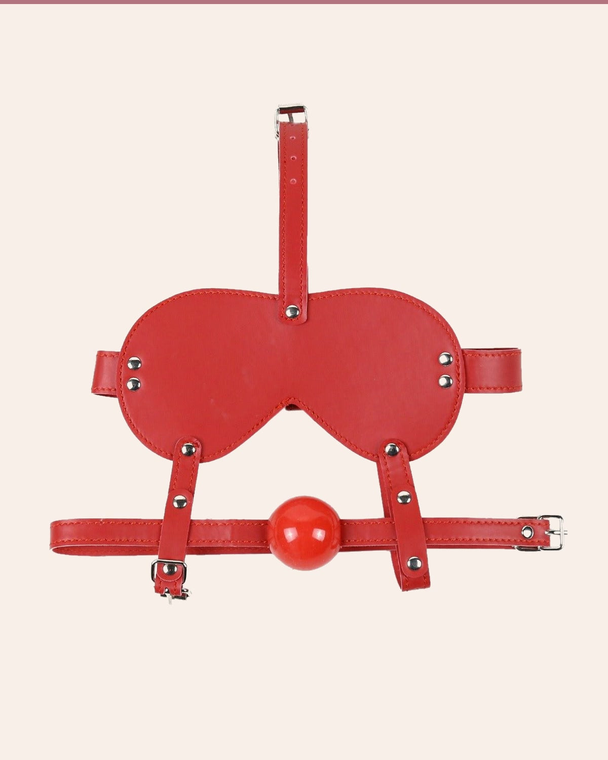 Choose Surrender On Your Terms – Leather Blindfold & Ball-Gag Mask