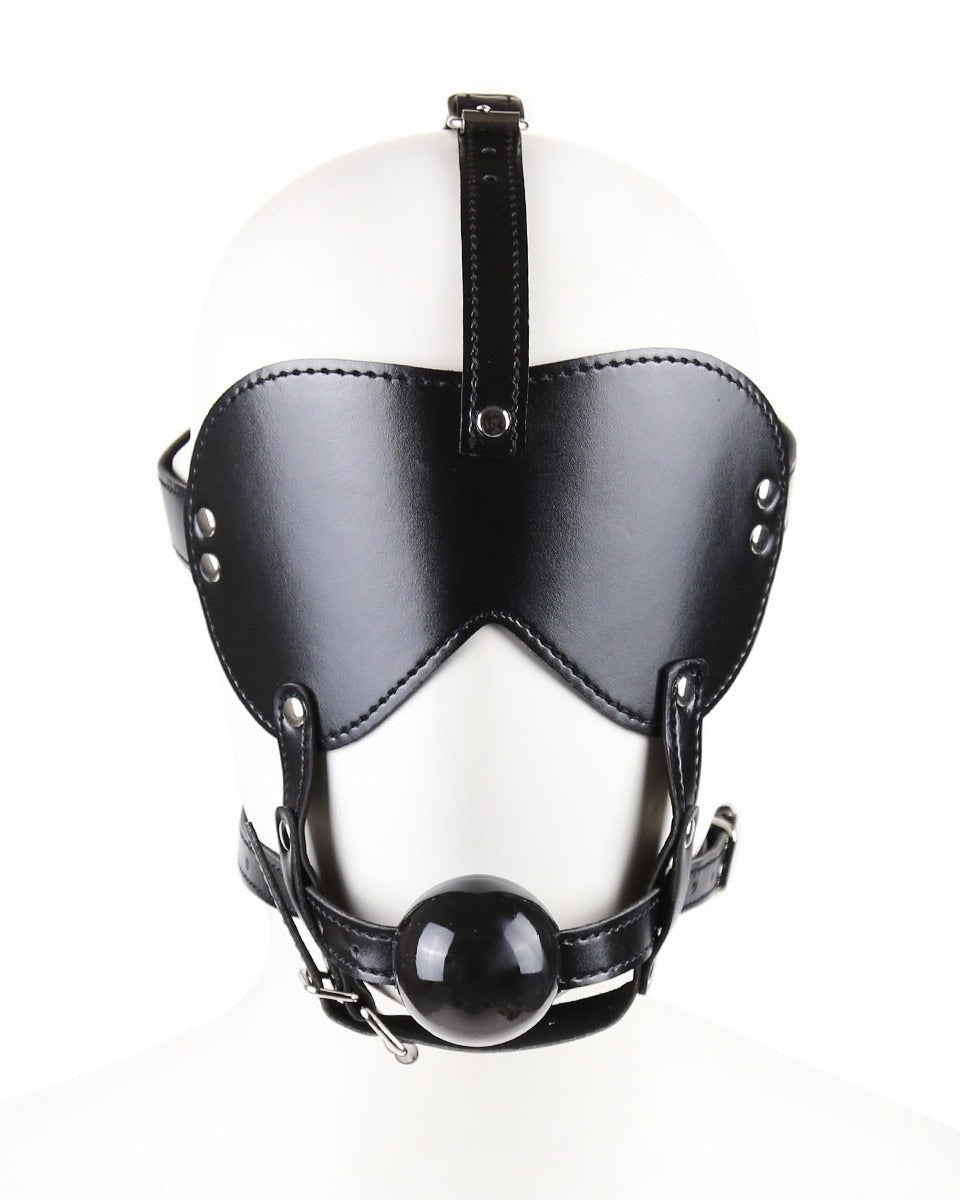 Blind Trust Gag Leather Bondage Mask with Ball Gag & Blindfold - Sinderella