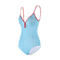 Blue Gingham Design With Red Straps Monokini By Sinderella - Sinderella