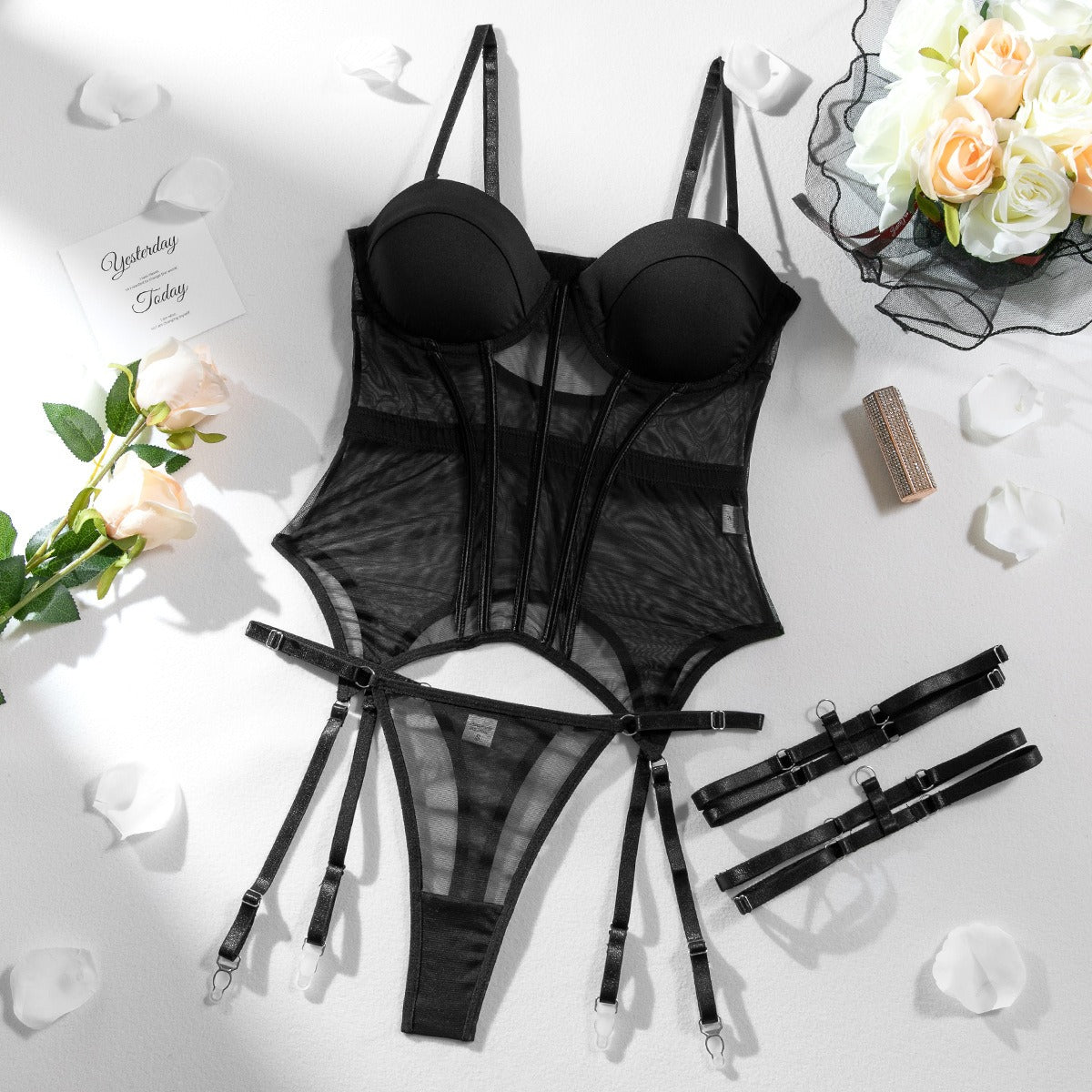Bordeaux Bliss Two Piece Lingerie Set - Sinderella