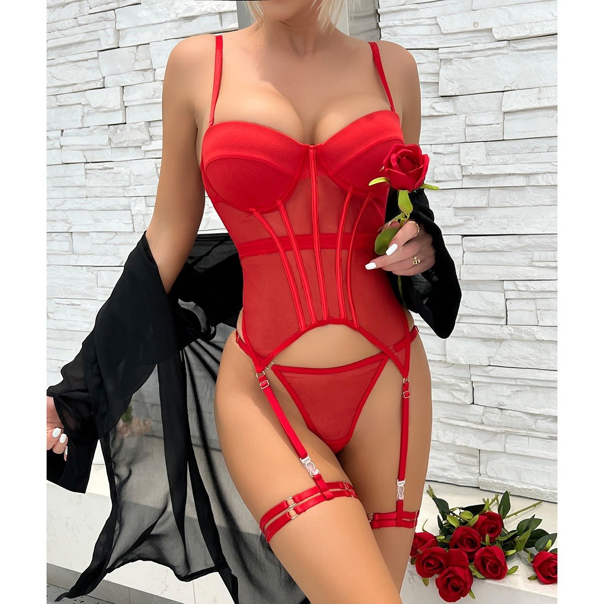 Bordeaux Bliss Two Piece Lingerie Set - Sinderella
