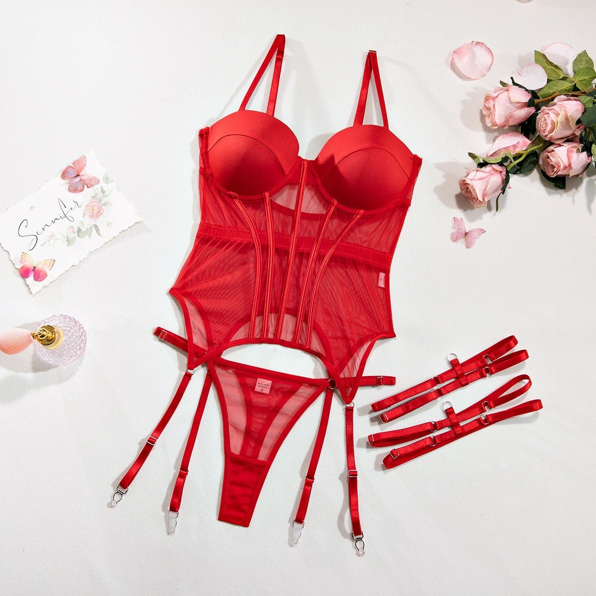 Bordeaux Bliss Two Piece Lingerie Set - Sinderella