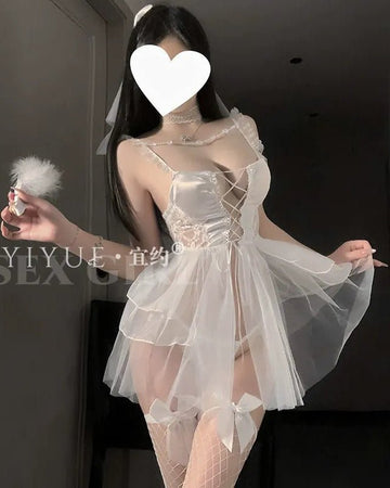 Bouquet Toss Energy Lace - Up Babydoll Lingerie - Sinderella