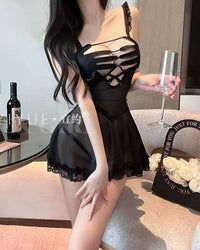Bridal But Bold Cut - Out Lace Babydoll Lingerie - Sinderella