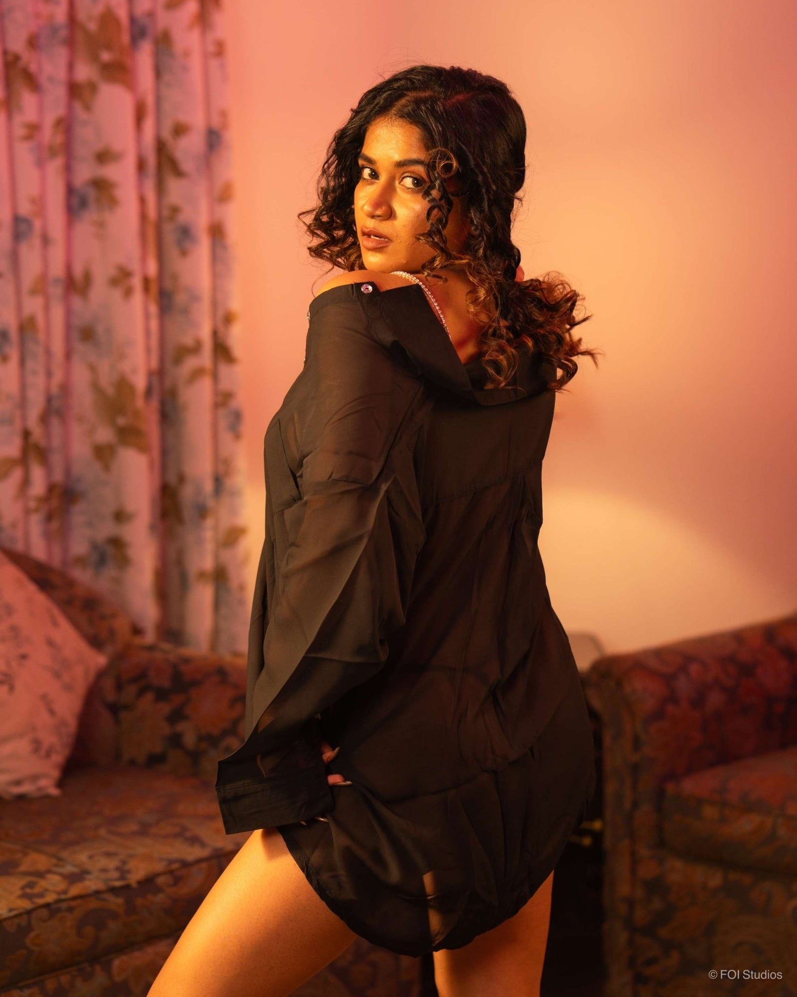 Bela — Two-Piece Sheer Mesh Shirt & Panty Set