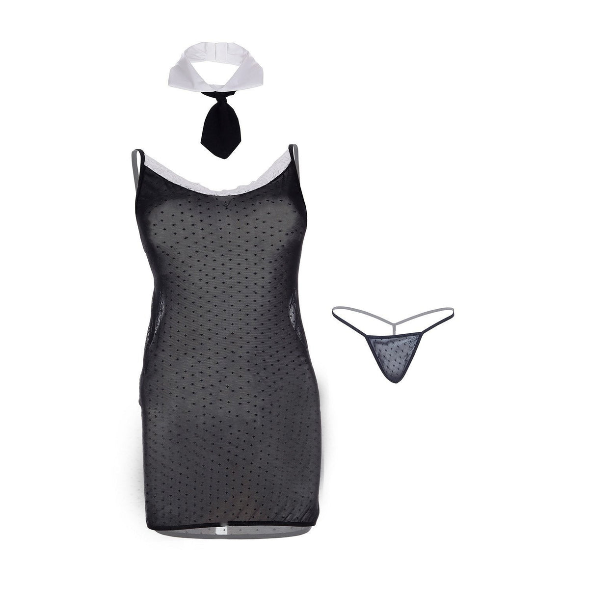 Corporate Temptation Sheer Tuxedo Lingerie - Sinderella