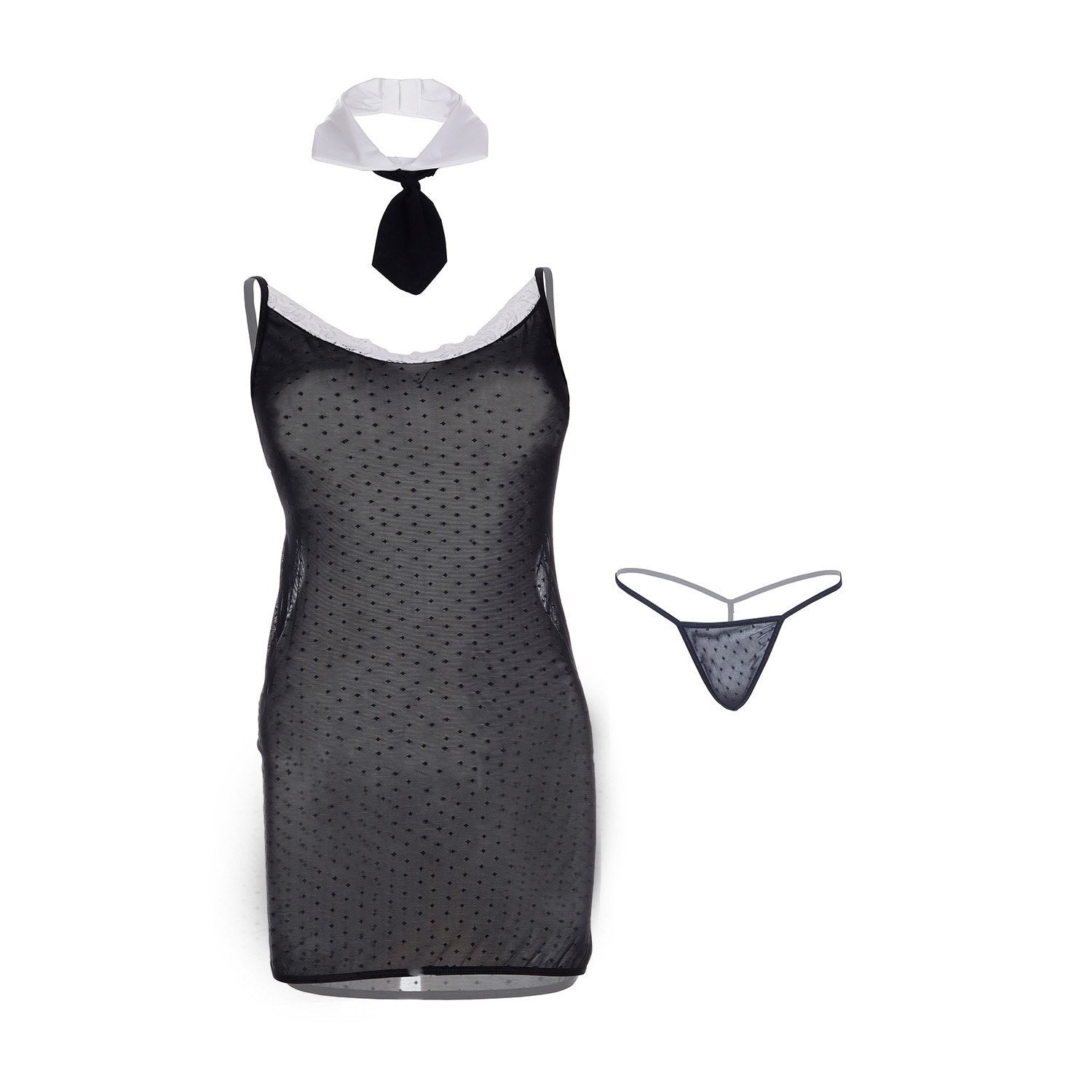 Corporate Temptation Sheer Tuxedo Lingerie - Sinderella
