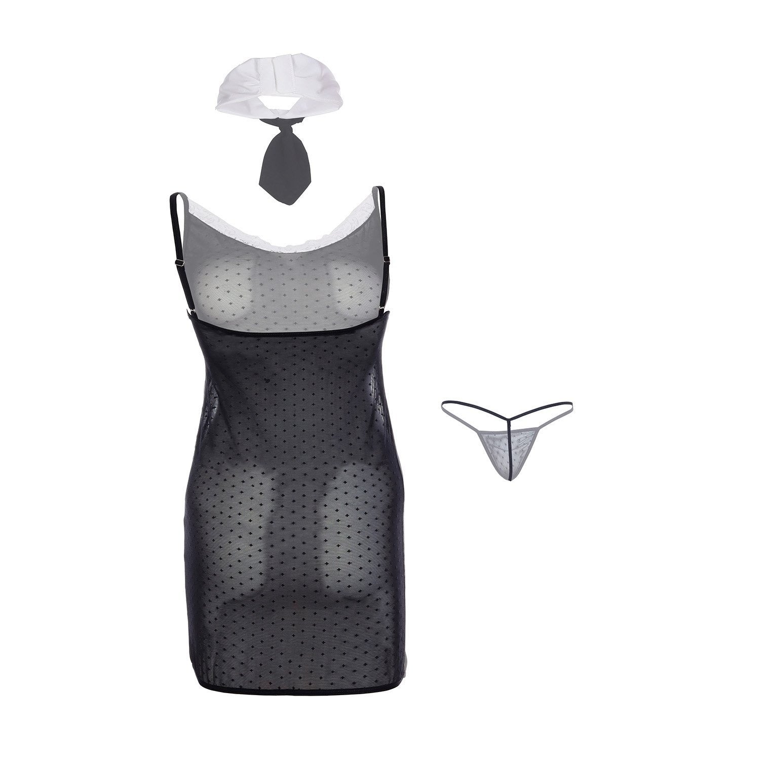 Corporate Temptation Sheer Tuxedo Lingerie - Sinderella