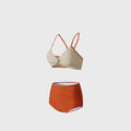 Dual Color Two Piece High Waisted Swimwear By Sinderella - Sinderella