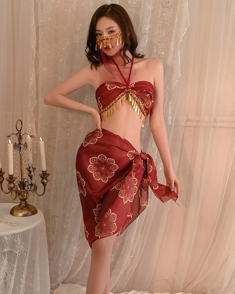 Exotic Enchantment Sheer Belly Dance - Inspired Lingerie Set - Sinderella